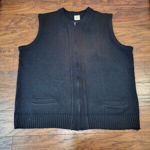A+ SCHOOL APPAREL Blue Black Zip-Up Sleeveless Knit Vest w/ Pockets sz XXXL 3X